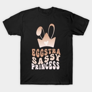 Egg-stra Sassy Caffeine Grediant Bunny Ears Princess Crown T-Shirt